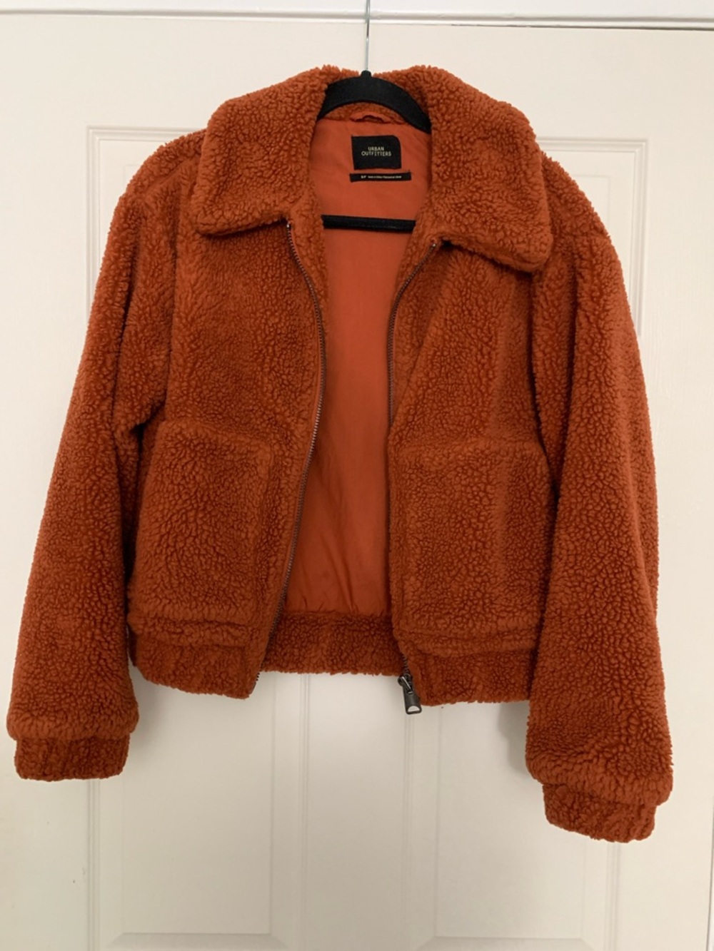 Universal Thread Rust Orange Teddy Sherpa Jacket - Zip Front